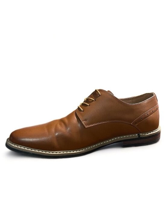 Decarsdz Mens Brown Leather Oxford Dress Shoes Size 44 / US 11, New - Picture 3 of 7